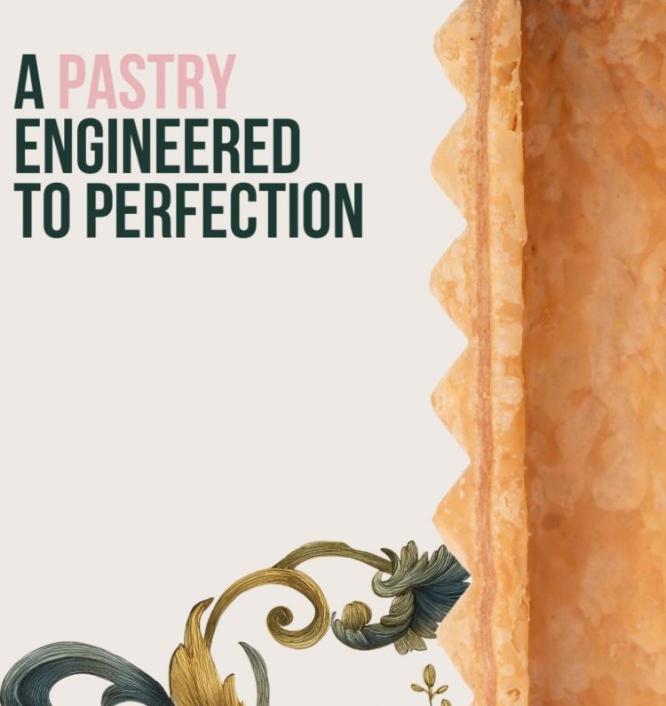 Un gioco grafico tratto da Instagram, sulla destra la sfoglia (ancora non guarnita) che costituirà il leitmotiv del locale