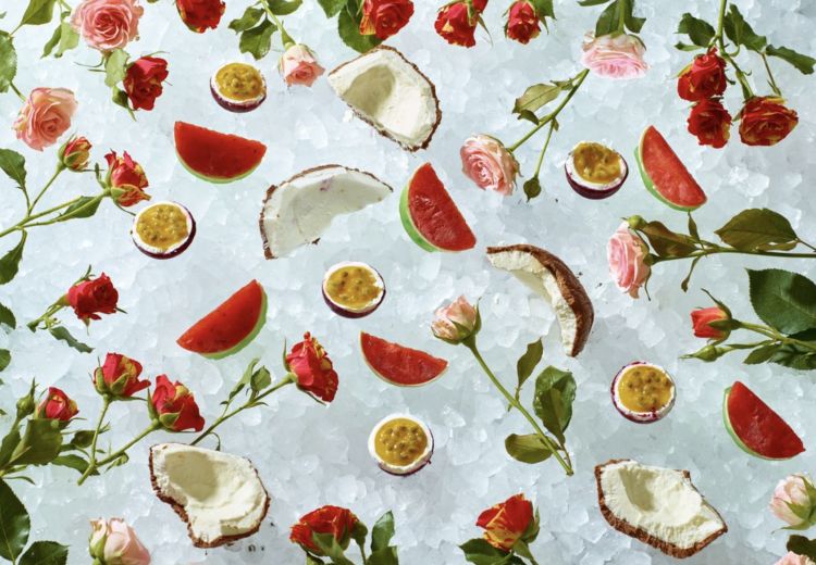 Selezione di frutta ghiacciata