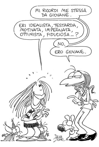 Una vignetta di Silvia Ziche, in cui compaiono gli "scrupoli", a cui si è ispirata Sonia Gioia per questo articolo