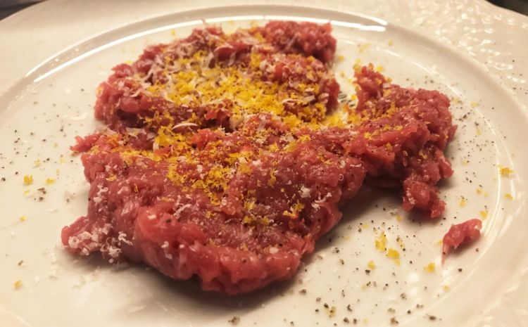 Lamb tartare with pecorino and bottarga
