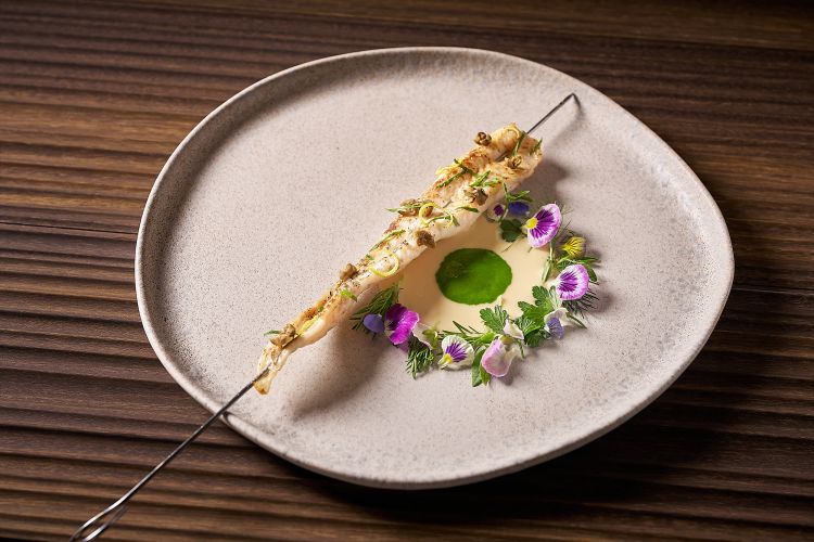 Spiedo di seppie, zucchine e menta