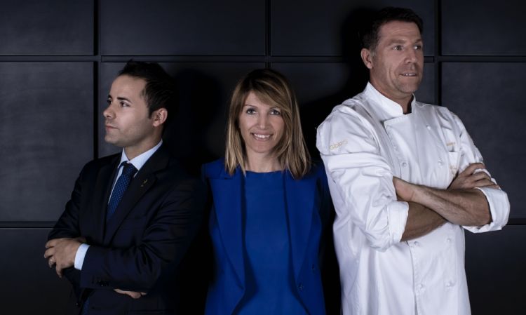 Il maître Daniele Molinaro, la proprietaria Francesca Poli e lo chef Terry Giacomello