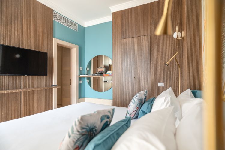 L'area notte della Suite Hemingway, inaugurata di recente