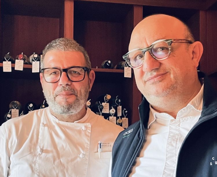 Ciccio Sultano con Marco Corallo, il suo chef al Duomo di Ragusa
