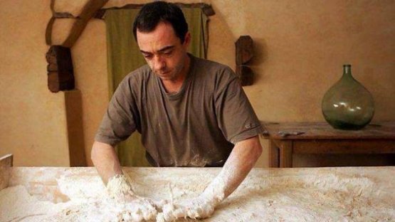 Nicolas Supiot, ancient wheat guru, working on his dough