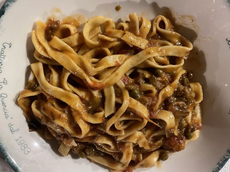 Le Tagliatelle alla Quercia, con la pasta rigorosamente fatta in casa