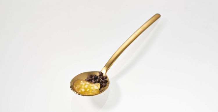 Tapioca, frutto della passione e cioccolato frizzante