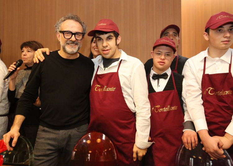 Massimo Bottura with his son Charlie, at Refet