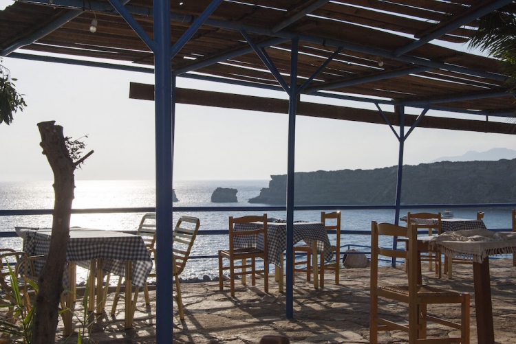 Tramonto dal ristorante Agios Pavlos a Creta, un o