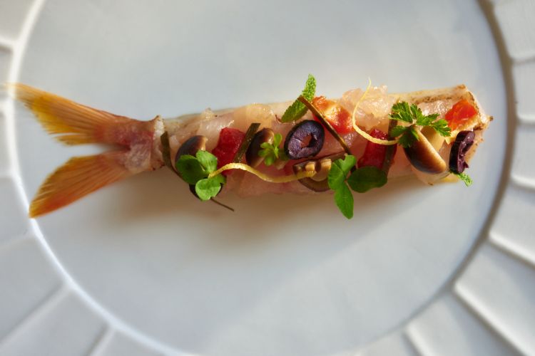 Triglia cotta-cruda alla cacciatora