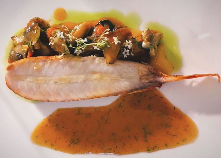 Triglia, zuppa di scoglio e frutti di mare dell'Adriatico