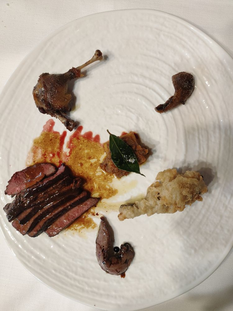 Trionfo:&nbsp;il piatto che propone il germano in sei preparazioni diverse
