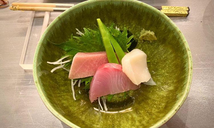 Tris di Sashimi: uno dei piatti del percorso Omaka