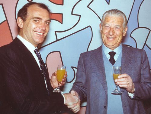 Pellegrini nel 1984, quando acquistò l'Inter da Ivanoe Fraizzoli
