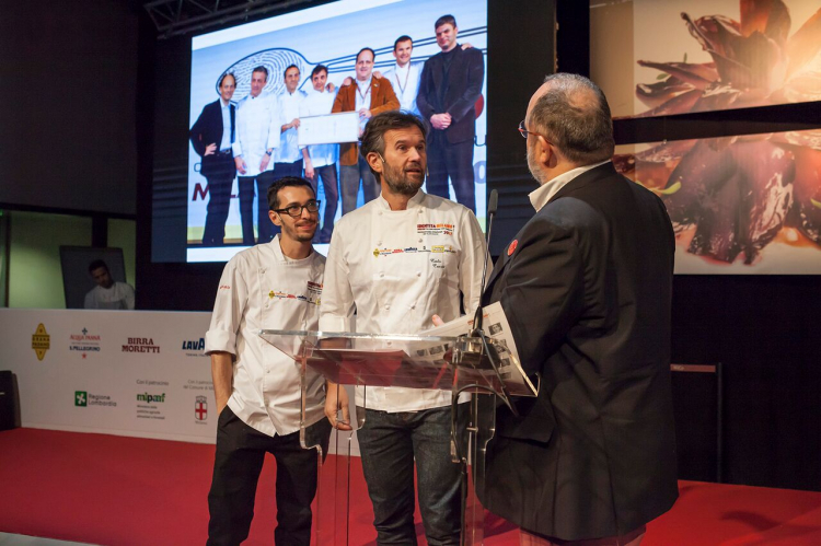 Carlo Cracco with Luca Sacchi and Paolo Marchi