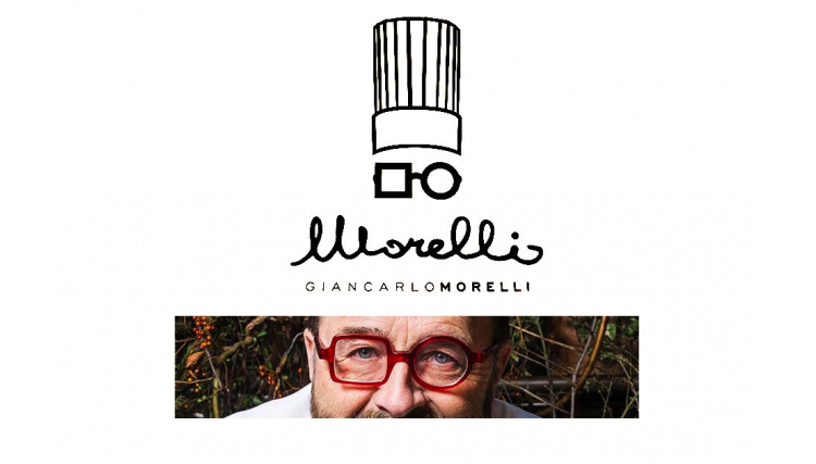 Il logo del ristorante riprende la passione di Morelli per gli occhiali, ormai è un suo simbolo. Ne ha rivendicato scherzosamente la primogenitura, quando gli abbiamo proposto un confronto con quelli di Franco Aliberti e Giorgio Damini
