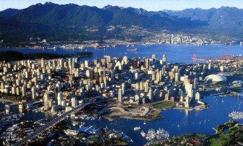 Vancouver, with around 600,000 inhabitants, is the