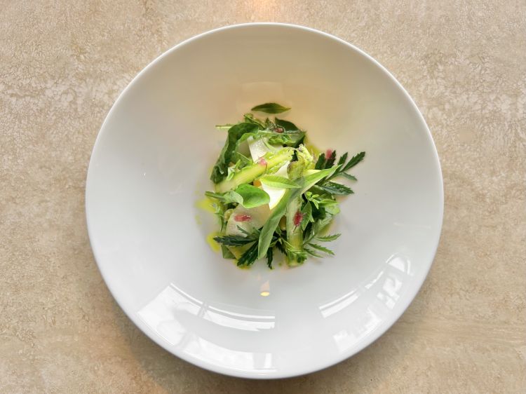 Verde asparago: insalata di asparagi con agrumi, fiori di arance e pistacchi