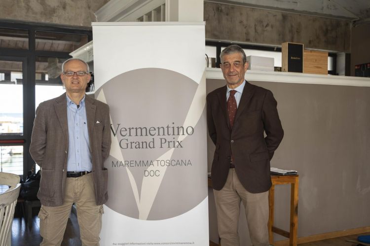 Il direttore del Consorzio Vini della Maremma Toscana, Luca Pollini, e il presidente Francesco Mazzei

