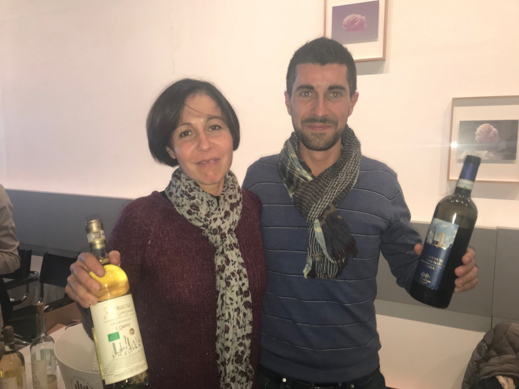Isabella Vecchione dell'azienda San Quirico e Marco Giannelli di San Benedetto