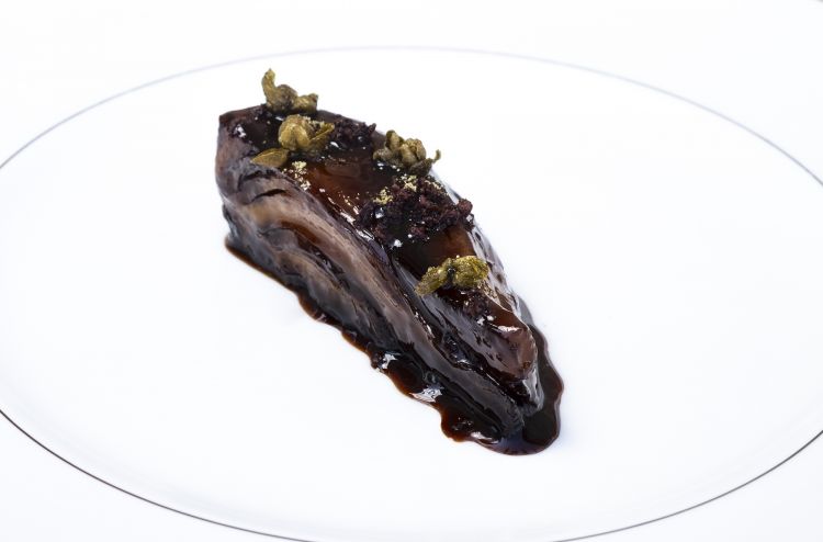 Finocchio brasato, olive, bitter e capperi
