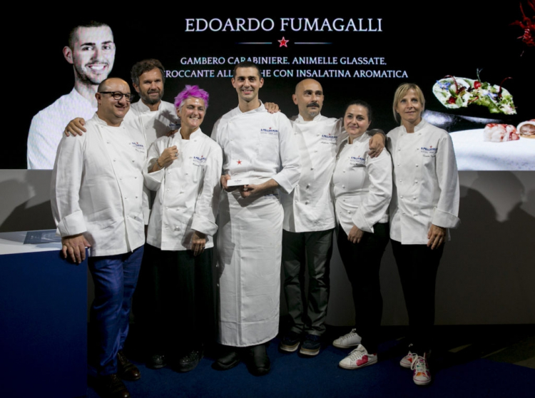 Fumagalli with the jury at the award giving ceremony of the Italian finals
