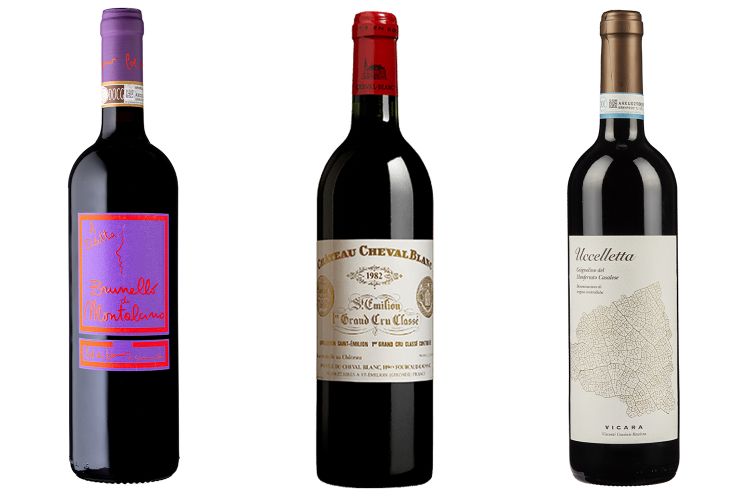 Brunello di Montalcino A Diletta 2019 di Col di Lamo, Château Cheval Blanc 1982 e Grignolino del Monferrato Uccelletta di Vicara