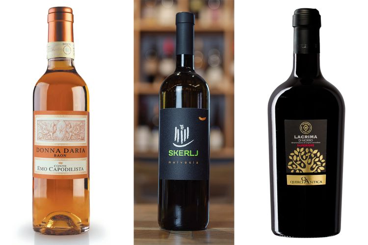 Donna Daria Fior d’Arancio Passito Colli Euganei Docg di Conte Emo Capodilista, Malvasia Istriana di Skerlj e Lacrima di Morro d’Alba di Velenosi