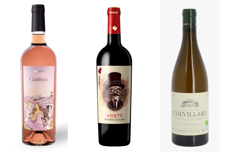 Rosato Puglia IGP Cinthya di&nbsp;Cantine Merinum,&nbsp;Vost&egrave; Nepente&nbsp;di Iolei&nbsp;e&nbsp;Roussette de Savoie di&nbsp;Domaine de Chevillard
