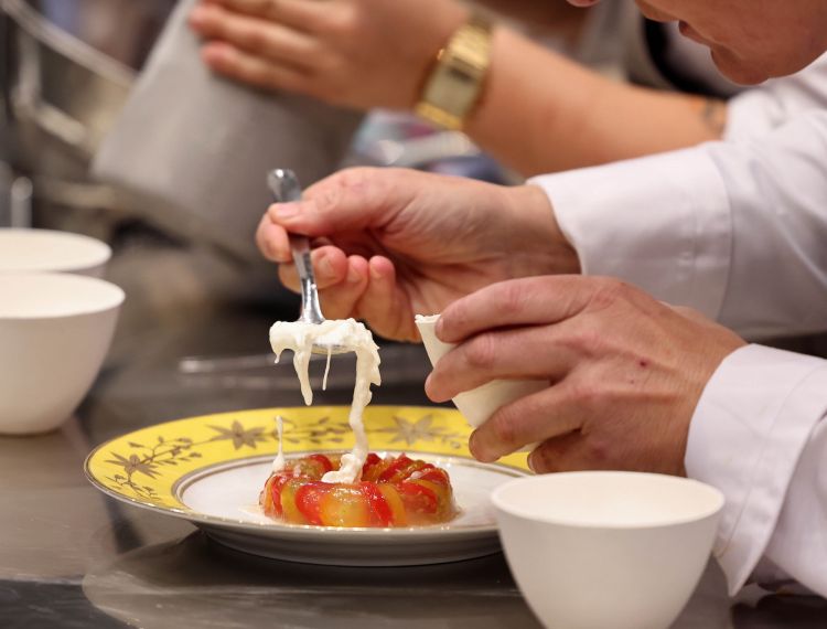 Aspic con pomodori verdi e rossi
