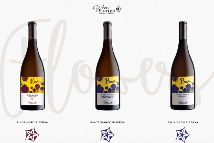 I tre vini della linea Flowers