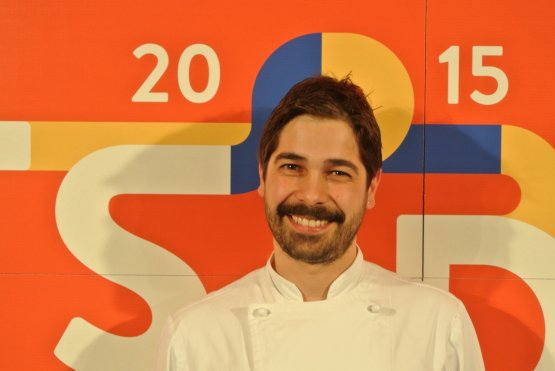 Christian Torsiello, chef patron dell'Osteria Arbustico di Valva (Salerno) all'ultima edizione delle Strade della Mozzarella