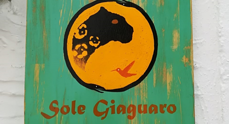 The sign in front of Giovanni Scaraggi’s restau