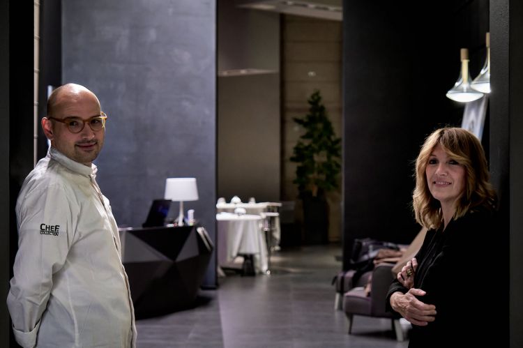 Lo chef Salvatore Morello con Francesca Poli, pat