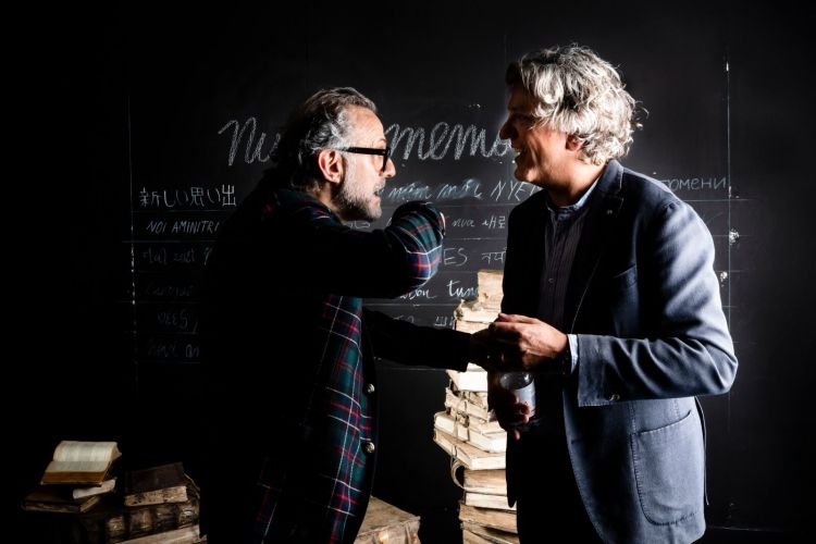 Giorgio Locatelli con Massimo Bottura a Identità Milano 2019
