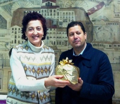 Gloria Manzelli, direttore del carcere San Vittore e Alfredo Zini, vicepresidente Fipe e promotore della lodevole iniziativa